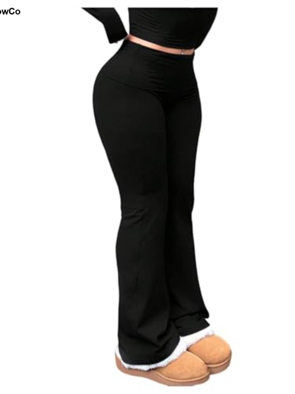 Women's Plus Size Flare Leggings Fold Over Stretchy Bootcut Yoga Lounge Pants